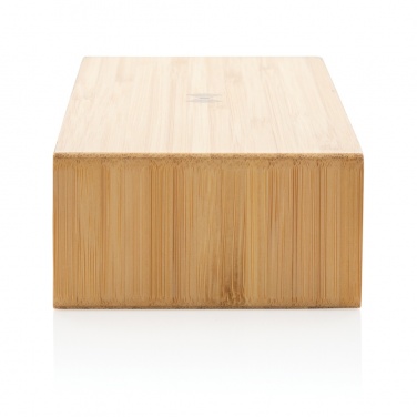 Logotrade corporate gift picture of: Bamboo alarm clock with 5W wireless charger